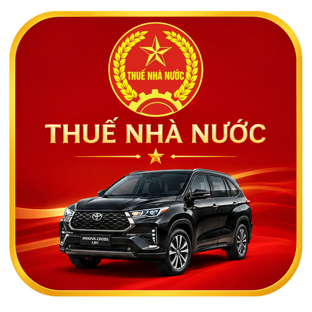 Logo Thuế Nhà nước và xe Innova Cross